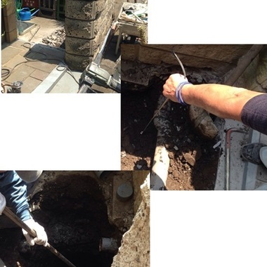 下水道切替工事 作業中