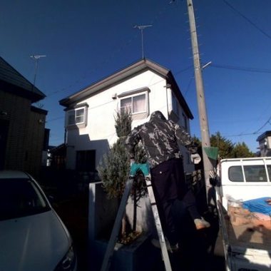 冬の庭支度 作業中