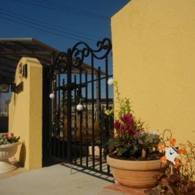 外構工事後 門 斜めから