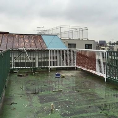 屋上防水ウレタン 手摺塗装工事 前 全体