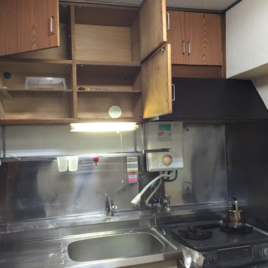 システムキッチン交換前のコンロ部分