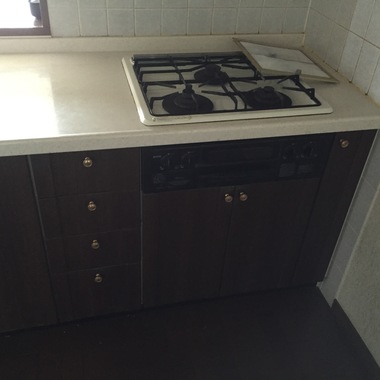 システムキッチン交換前 ガスコンロ