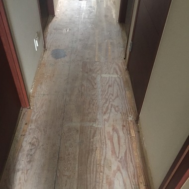 フローリング張り替え前の廊下