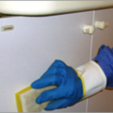 洗面所クリーニング途中 4