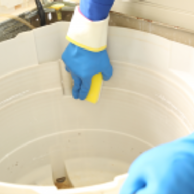 洗濯槽クリーニング途中 3