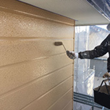 塗装作業 茶色の仕上げ