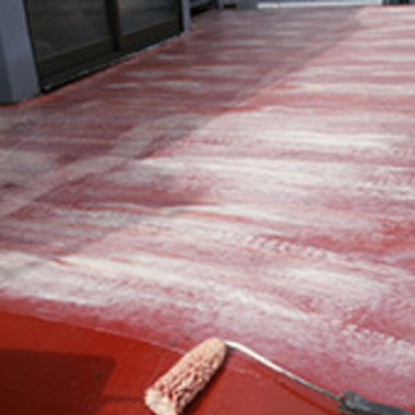 防水施工作業 ガレージ屋上床