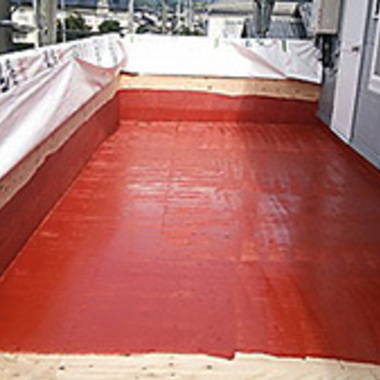 塗装中 ベランダ床