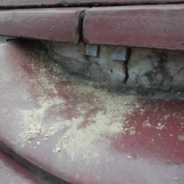 屋根葺き戻し工事前 劣化部分