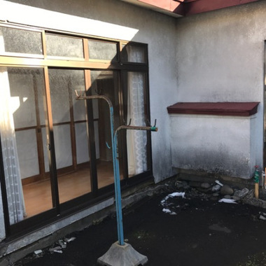 庭の冬支度前 洗濯物干し場