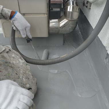 庇ウレタン塗膜防水塗装 途中2